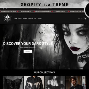 Gothic Shopify Theme, Dark Shopify Template, Goth Shopify, Halloween Shopify Theme, dropshipping Shopify, Mystic Shopify, Magick Shopify