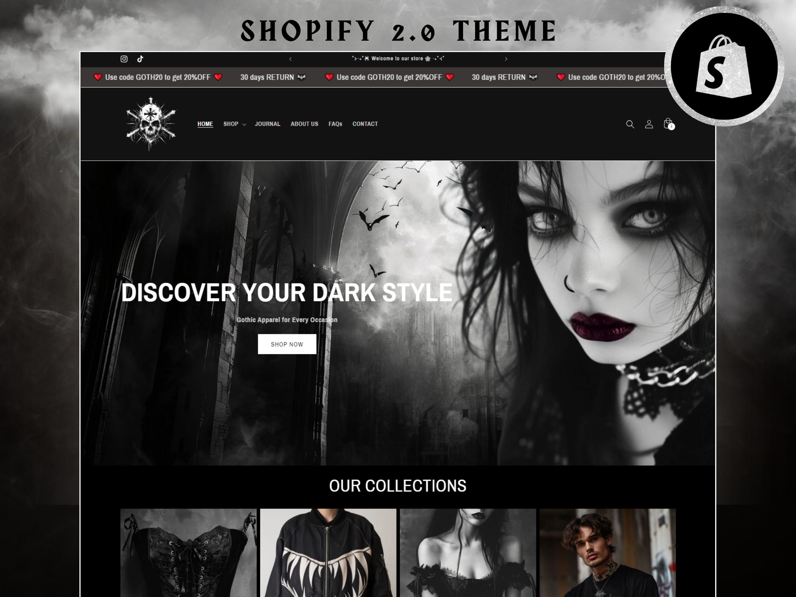 Gothic Shopify Theme, Dunkle Shopkette, Gothic Shoprise, Halloween Shopkette, Dropshipping Shopkette, Mystisch Shopkette, Magie Shopkette