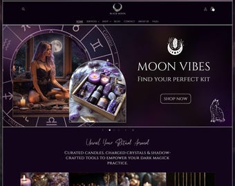 Dark Shopify, Black Magic Shopify Theme, Numerology Shopify, Tarot Shopify Theme, Astrology Theme, Premium Shopify, Magical Shopify Template