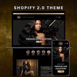 Hair Shopify Theme, Aesthetic Hair Stylist Shopify Template, Elegant Shopify Theme, Hair Extension Shopify, Beauty Business Shopify