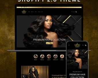 Hair Shopify Theme, Aesthetic Hair Stylist Shopify Template, Elegant Shopify Theme, Hair Extension Shopify, Beauty Business Shopify