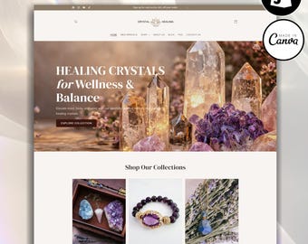 Crystal Shop Shopify Theme | Healing Crystals Store Template | Metaphysical Spiritual Website | Jewelry Crystal Boutique Theme