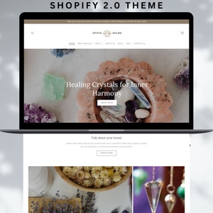 Gemstones Shopgewerbliche Website, Crystals Shopify Theme, Ästhetische Website, Luxuriöse Shopkette, Minimalist Shopkette, Neutral Shopkette, Magisch Elegant