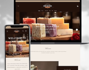 Handmade Shopify Theme, Handmade Soap Shopify Template, Candel Shopify Theme, POD Supply Canva Banner,  Aesthetic Shopify