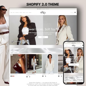 Luxury Shopify Theme for Women’s Fashion Brands, Elegant Minimal Boutique Website Template, Responsive, Mobile-Optimized Shopify 2.0 Theme
