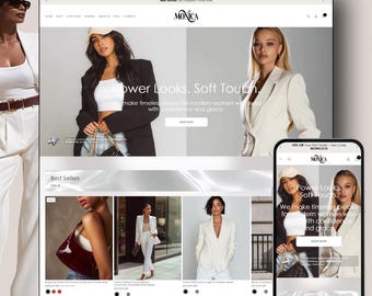 Luxury Shopify Theme for Women’s Fashion Brands, Elegant Minimal Boutique Website Template, Responsive, Mobile-Optimized Shopify 2.0 Theme