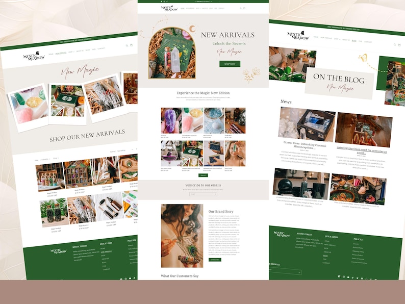 Thème Shopify sorcière, thème Shopify céleste, bannière Magic Canva, modèle de tarot astrologique, POD, thème Shopify magique, thème Shopify en cristal image 4