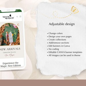 Thème Shopify sorcière, thème Shopify céleste, bannière Magic Canva, modèle de tarot astrologique, POD, thème Shopify magique, thème Shopify en cristal image 5