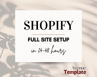 Shopify Vollständiges Seiten-Set-up Nur für TemplateAvenue Themes