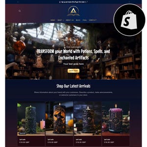 Dark Shopify, Gradient Shopify Theme, Magic Theme, Gothic Template, Tarot Shopify Theme, Celestial Shopify, Astrology Theme, Website Design