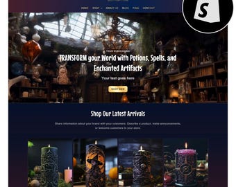 Donker Shopify, Verloop Shopify-thema, Magisch thema, Gotisch sjabloon, Tarot Shopify-thema, Celestial Shopify, Astrologiethema, Websiteontwerp
