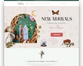 Shopify Theme, Magic Canva Banner, Astrology Tarot Template, Magic Shopify Theme, Crystal Shopify Theme, Witchy Shopify
