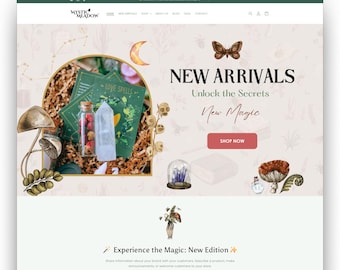 Shopware Theme, Magisches Canva Banner, Astrologie Tarot Vorlage, Magisches Shopware, Kristall Shopkette, Witchy Shopkette