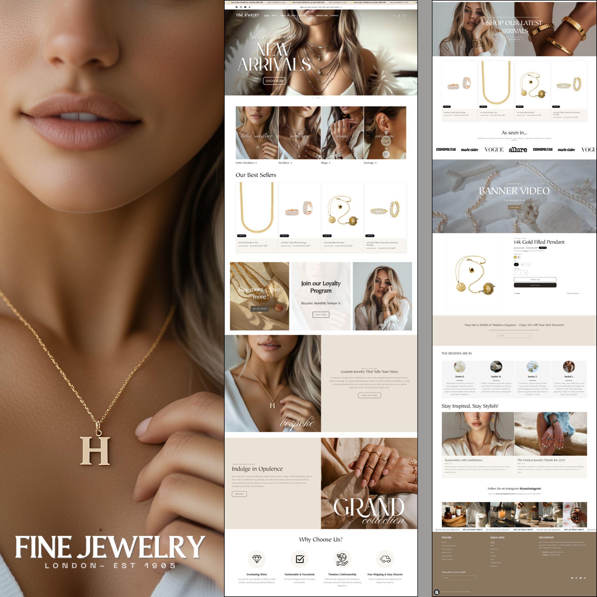 Luxury Shopify Theme for Jewelry Store, Premium Shopify Theme, Editable ...