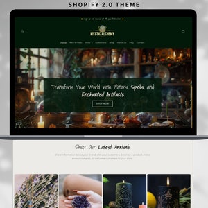 Dark Shopify Theme, Mystical Shopify Website Design, Magic Shop Theme Template, Tarot Shopify Theme, Celestial Shopify, Herbs Crystals Theme