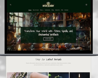 Dark Shopify Theme, Mystical Shopify Website Design, Magic Shop Theme Template, Tarot Shopify Theme, Celestial Shopify, Herbs Crystals Theme