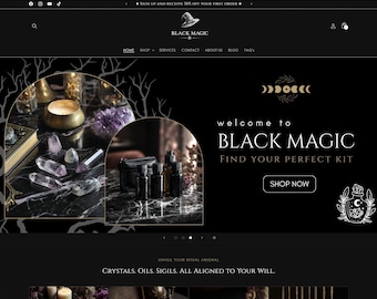 Schwarzmagie, Shopware Shop, Numerologie Shopware, Tarot Shopware, Astrologie Theme, Premium Shopware, Magische Shopware Template, Dark Shopware