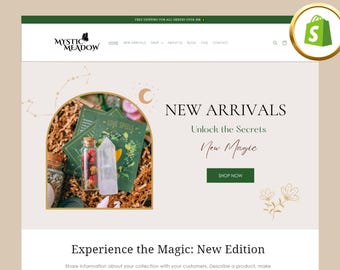 Witchy Shopware, Celestial Shopkette, Magic Canva Banner, Astrologie Tarot Vorlage, POD, Magie Shopkette, Kristall Shopkette