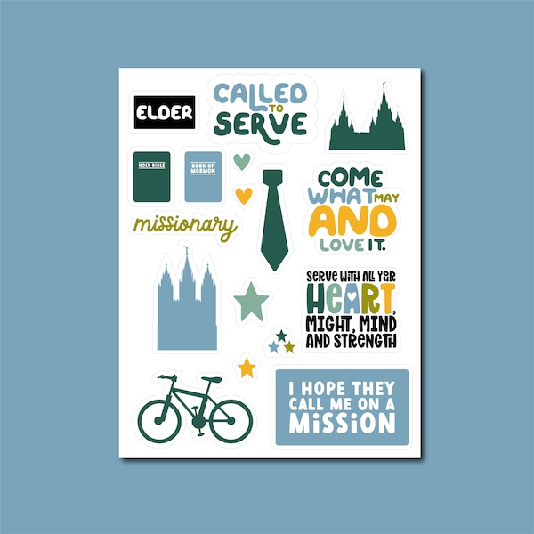 Elder Missionary Sticker Sheet- Print and Cut