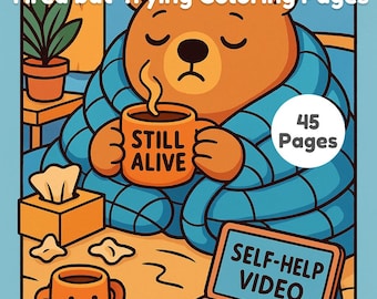 Stanco ma Pronto - Pagine da Colorare con Animali per Adulti, Libro da Colorare per Adulti con Animali Divertenti, Disegni a Tratteggio Intenso