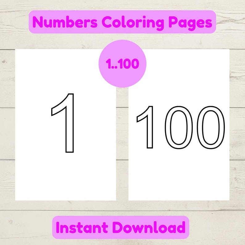 Large Number Coloring Pages 1-100, Preschool Math Workbook, Numbers 1 ...