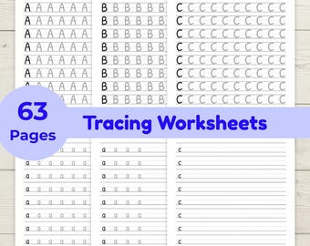 Writing Worksheets Printable, Handwriting Improvement Workbook, Letter & Number Tracing Sheets