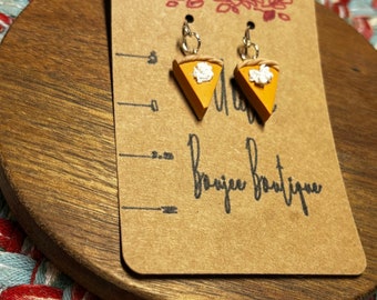 Pumpkin pie clay earrings