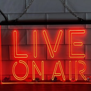 ON AIR Led Neon Light Sign For Music Studio Podcast Recording Video Room Display Wall Art Décor Bright Gift Light Up Personalized size 12x8