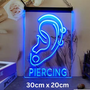 Ear Piercing Sign, Ear & Nose piercing LED Neon Light Sign For Tattoo Beauty Parlor Gift Party Supply Shop Wall Decor | Free Shipping