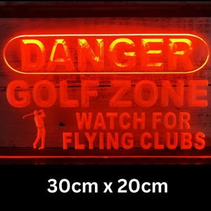 Placa de luz neon LED de golfe Aviso engraçado para jogo de clube de golfe Presente para festa | Decoração de arte de parede | [Frete grátis Devoluções grátis!]