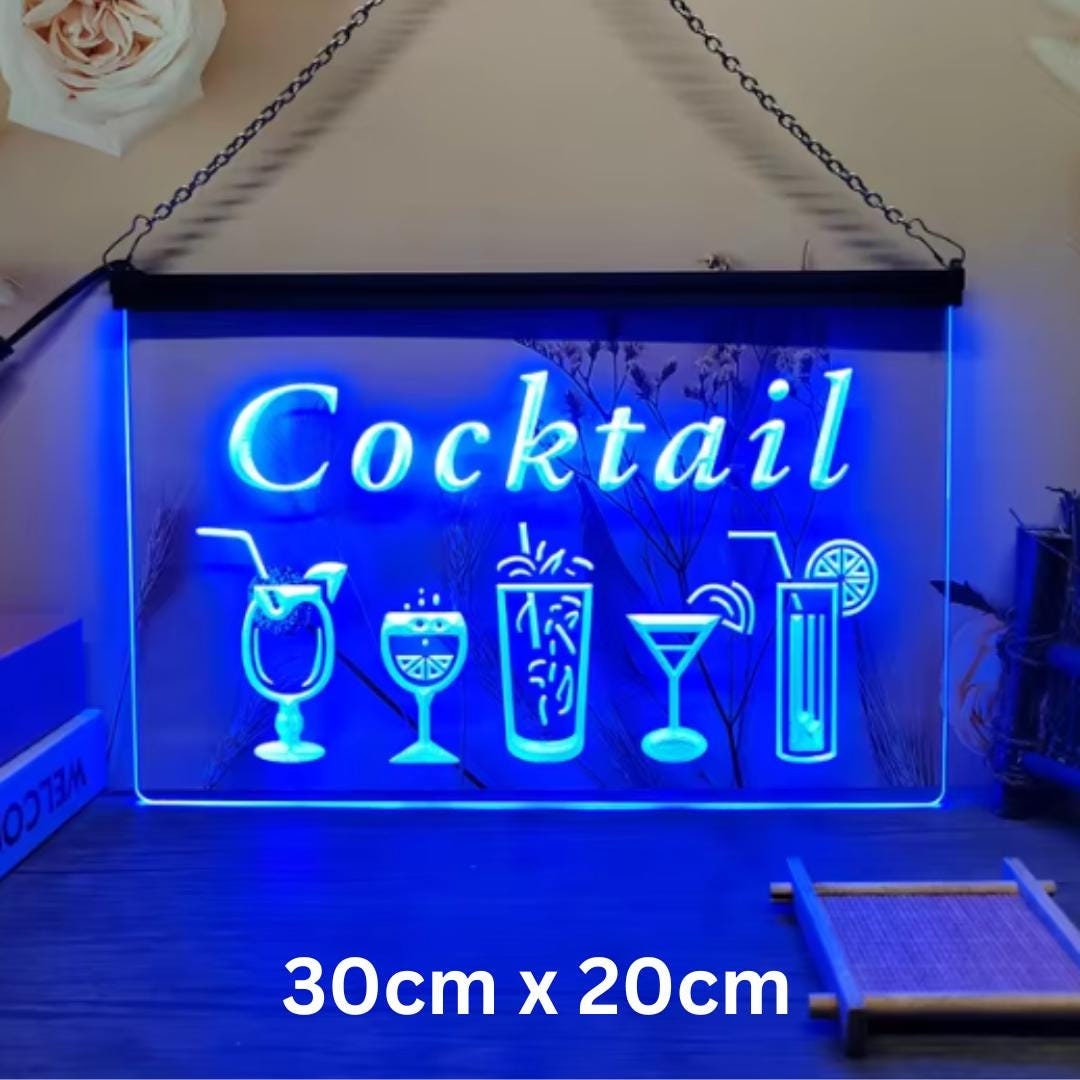 Cocktail LED Neon Light Sign Cocktails Available Here Bar Club Pub Gift ...