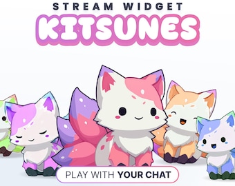 STREAM WIDGET - KITSUNES // Twitch & YouTube - StreamElements (Instant Download)