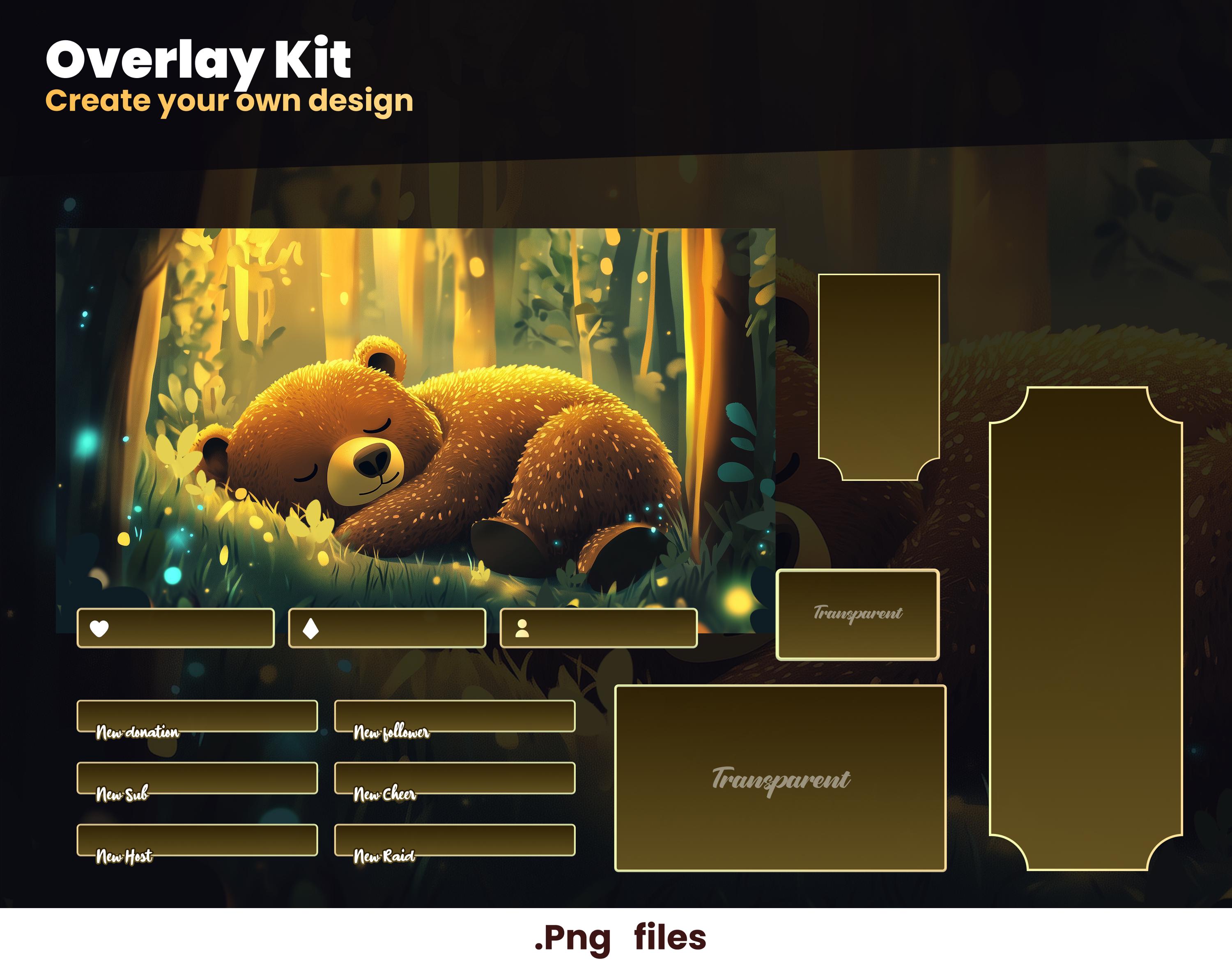 Cute Bear Stream Package | Animated Bear Sleeping in a Forest | Twitch ...