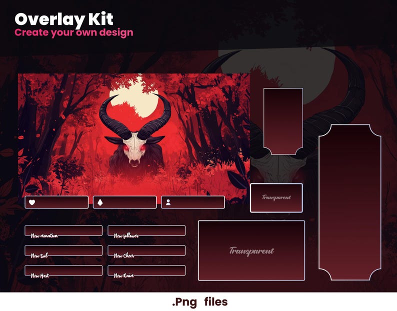 Overlay Bull Baphomet Twitch Stream Overlay | Dark Gothic, Animated Full Package - Etsy