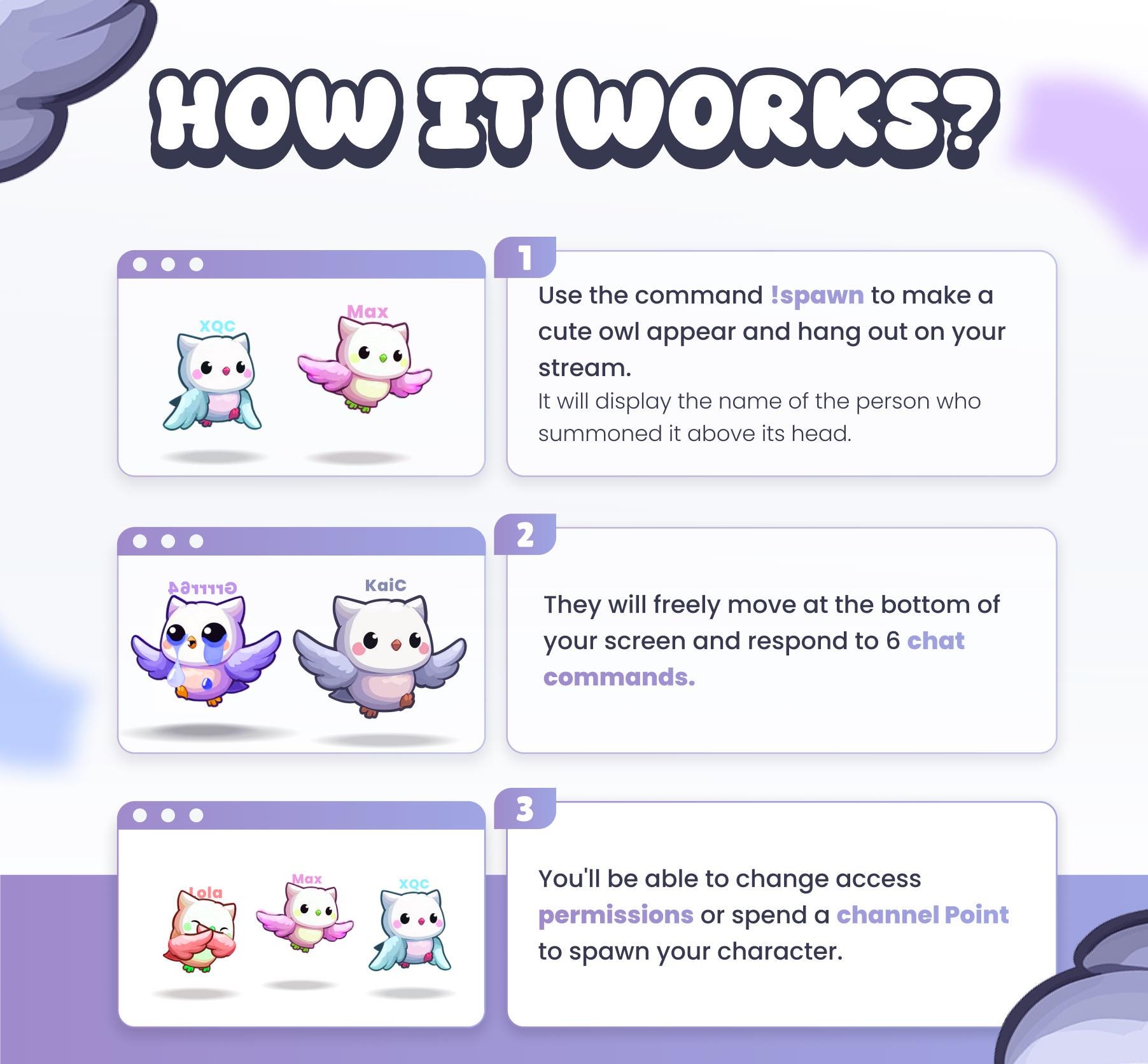 STREAM WIDGET - Owls // Twitch & Youtube - Streamelements (instant ...