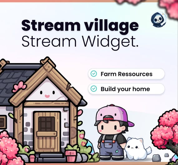 Stream Widget - Tiny Village - Collect Ressources, Upgrade your base and more! Twitch and Youtube