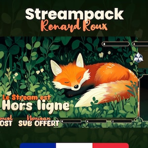 STREAM PACK - Renard Roux - Pacchetto di streaming animato - 1920x1080px - Sovrapposizioni, scene, badge e altro ancora! Download istantaneo