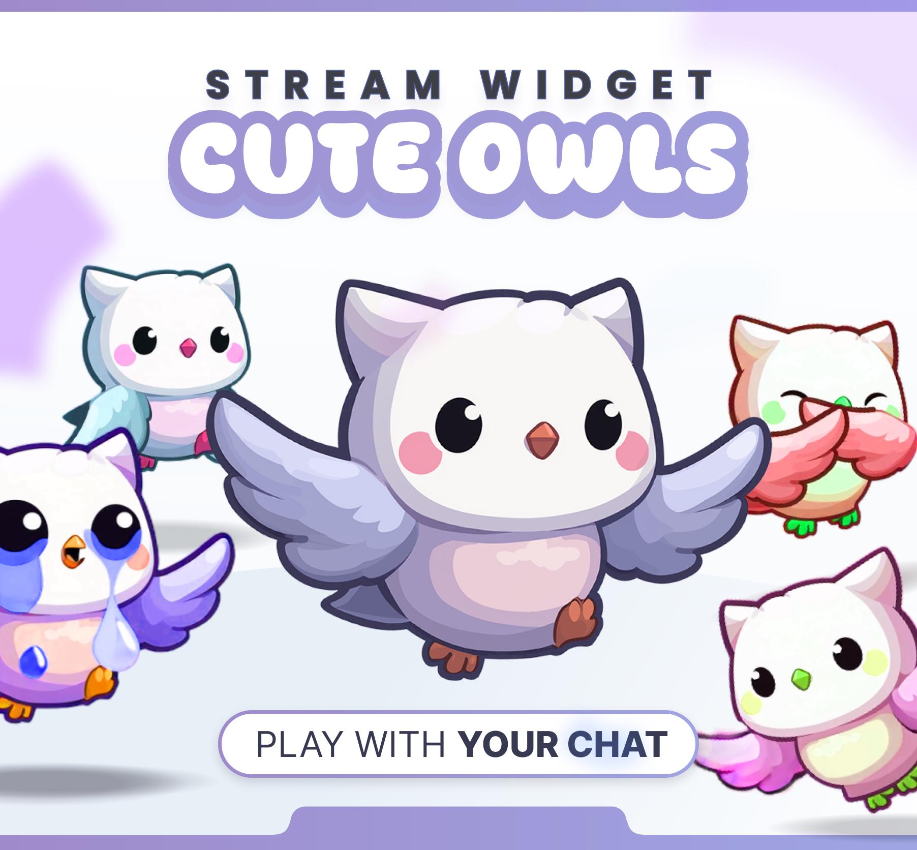 STREAM WIDGET - Owls // Twitch & YouTube - StreamElements (Instant Download)
