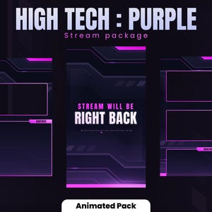 TIKTOK STREAMPACK | High Tech Purple | Animated package | Overlays, Scenes, Alerts and more! Instant download