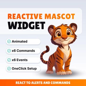 REACTIVE STREAM PET - Tijger - Twitch-widget - Hd-bestanden - Directe download - Installatie met StreamElements //compatibel met Obs