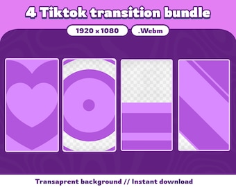 TikTok Übergangspaket - 4 rosa Low-Fi animierte Webm (Instant Download)
