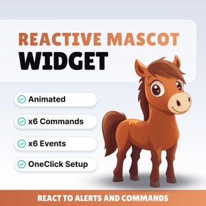 REACTIVE STREAM PET - Brown Horse - Twitch Widget - Hd Files - Instant download - Setup with StreamElements // Compatible with Obs