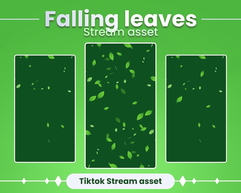Tiktok Stream Decoration | Falling Leaves | Green | Perfect Loop ...