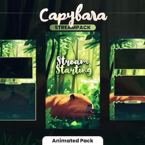 TIKTOK STREAMPACK | Capybara | Animated stream package | Phone size | Overlays, Scenes, Alerts and more! Instant download