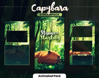 TIKTOK STREAMPACK | Capybara | Animated stream package | Phone size | Overlays, Scenes, Alerts and more! Instant download