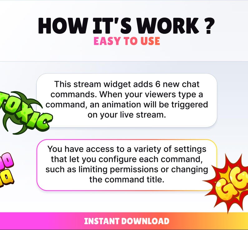 STREAM COMMANDS PACK - Chat Command for Twitch and Youtube // Instant ...