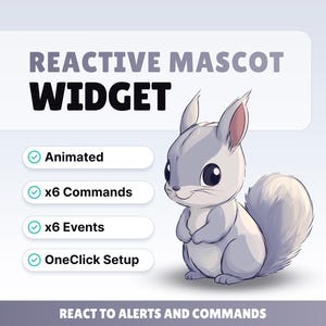 White Squirrel Twitch Widget: Animated Stream Pet (Digital Download)