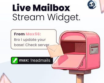 STREAM WIDGET - MailBox - Twitch and Youtube only - Instant download - Work with StreamElements