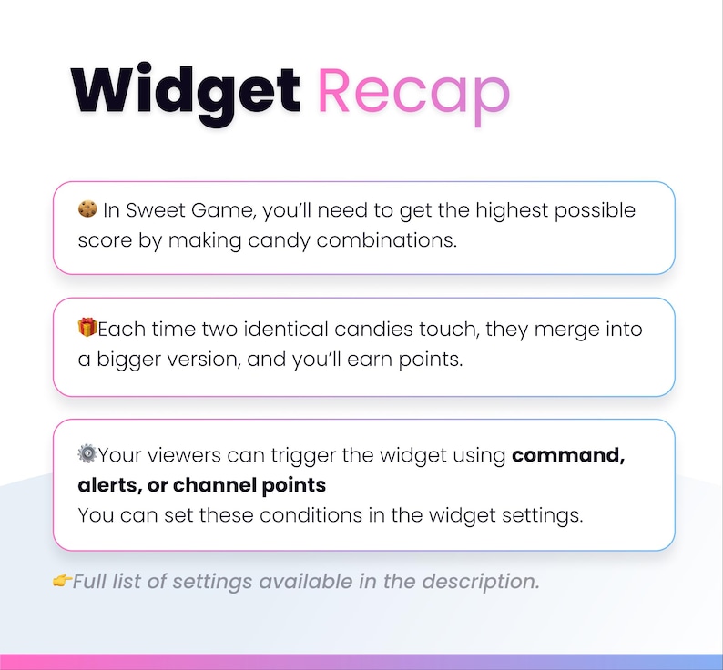 Stream Widget - Sweet Game - Trigger With Channel Points, Alerts and ...
