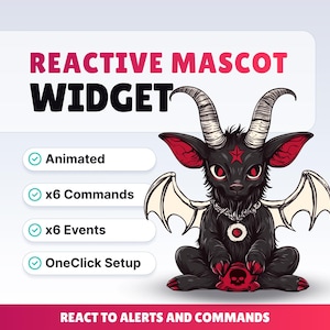 REAKTYWNY STREAM PET - Baphomet - Widget Twitch - Pliki HD - Natychmiastowe pobieranie - Konfiguracja za pomocą StreamElements // Zgodność z Obs